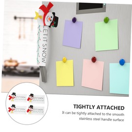KOMBIUDA 4pcs Snowman Handle Christmas Doorknob Protectors Washable Appliance Prevent Stains Fingerprints Fits Smooth Handles
