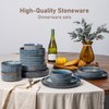 GBHOME Stoneware Dinnerware Sets for 6,Round Reactive Glaze Ceramic Plates