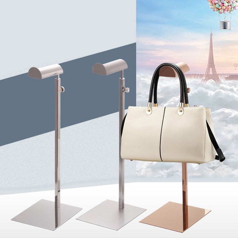 Handbag Display Stand Stainless Steel Height Adjustable Single Hook Purse