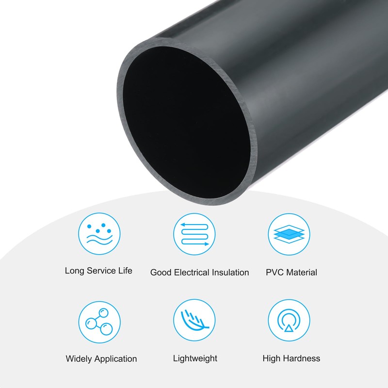 MECCANIXITY 3.5 Inch PVC Rigid Tube Round Pipe Hardware Tubing