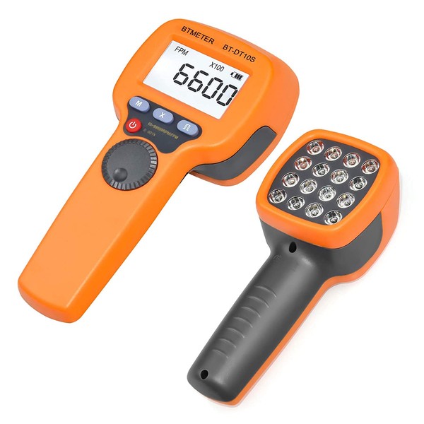 BTMETER Digital Handheld Stroboscope BT-DT10S, LED Flash Strobe Tachometer 60~99,999