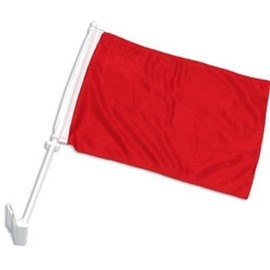 AZ FLAG Plain Red Car Flag 18'' x 12'' - Solid - Color Car Flags 30 x 45cm - Banner 18x12 INCHES Plastic Stick