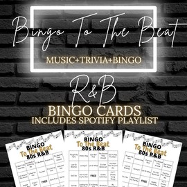 Bingo To The Beat 80s Music Bingo Game - Sing, Dance and Dab to the Best R&B Music of the Decade - Amount: 75