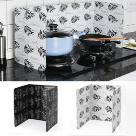 QCSTORE Splash Guard Foldable Non-Stick Anti Splatter Shield Oil Gas Hob Cover Splash Proof Panels Gas Hob Sign for Kitchen Frying Pans Oil Gas Hob Dishwasher Anti-Splatter Sign