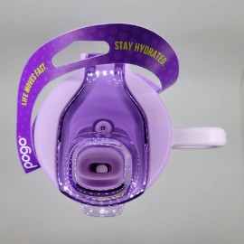Pogo 2 Pogo Sport Tritan Plastic Water Bottle Soft Straw Flip Lid LILAC 32oz PBA-FREE