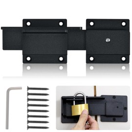 7.5" Flip Gate Latch Lock with Padlock Hole, 4mm Heavy Duty Aluminum Alloy Adjustable Door Latch for Sliding and Swing Open Door, Outdoor Gate, Wooden Fence, Barn Door, Shed, Garage, Yard