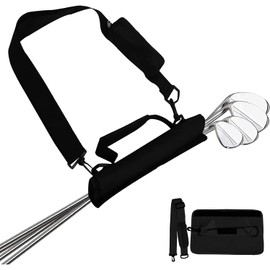 Golf Club Bag Sunday Mini Carry for Men Women Kids Sunday, Lightweight Driving Range Carrier Course Training Case (B Black)