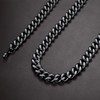 FindChic Chunky Black Chain Necklace for Men, Curb Chain Necklace