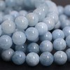 Justinstones Natural Aquamarine Gemstone 8mm Round Beads Stretch Bracelet 7