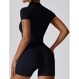 Maeau Women's Tights, Bodysuit, Shapewear, Shaping, Tummy Tightening, Body Shaper, Breathable, High Elasticity, Sports, Yoga, Fitness, Training, Stretching, Sweat Absorbent, Quick Drying, #Black