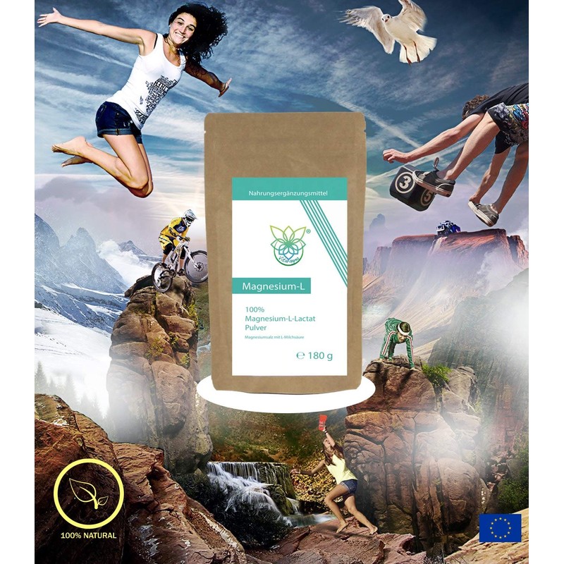 VITARAGNA Magnesium L-lactate powder, magnesium salt with L-lactic acid, 180