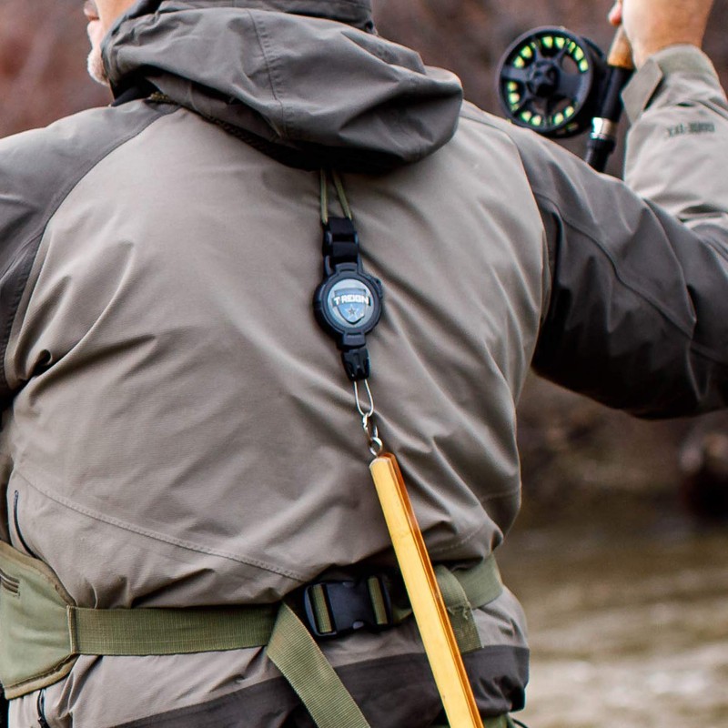 T-REIGN Outdoor Medium Retractable Gear Tether, Carabiner, 36' Kevlar Cord,