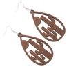 COLLBATH Fashion Earrings Women's Cactus Jewelry Creative Wooden Simple Earrings