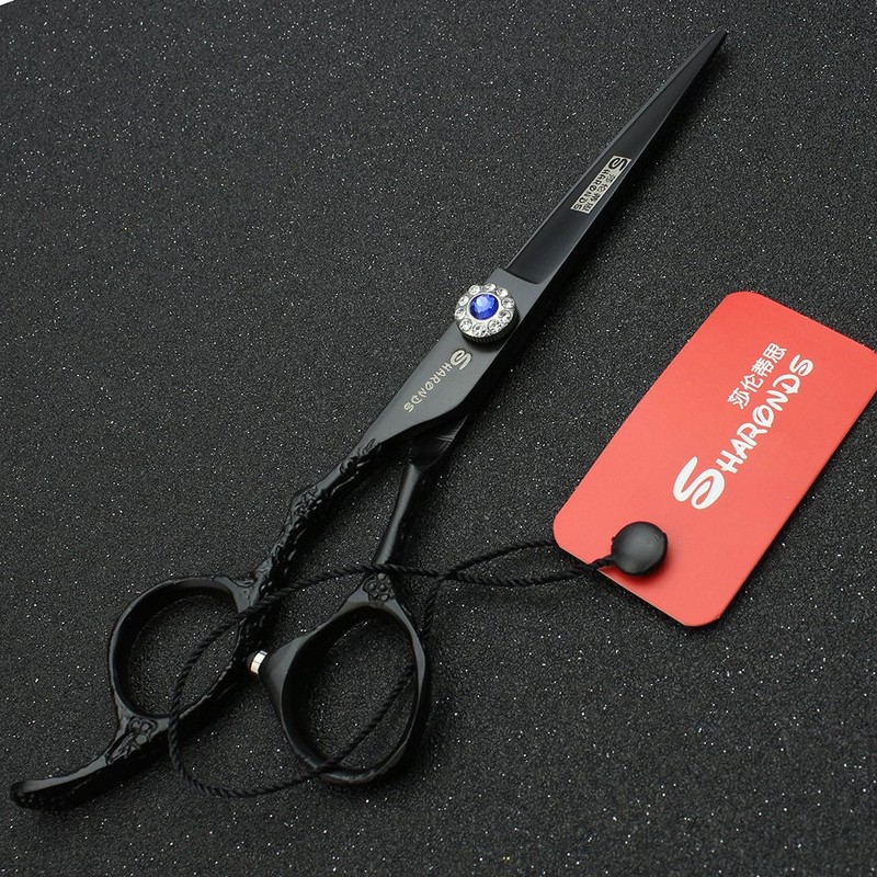 6 Inch Professional Left Hand Hair Scissors Dress Exquisite Patterned Hair