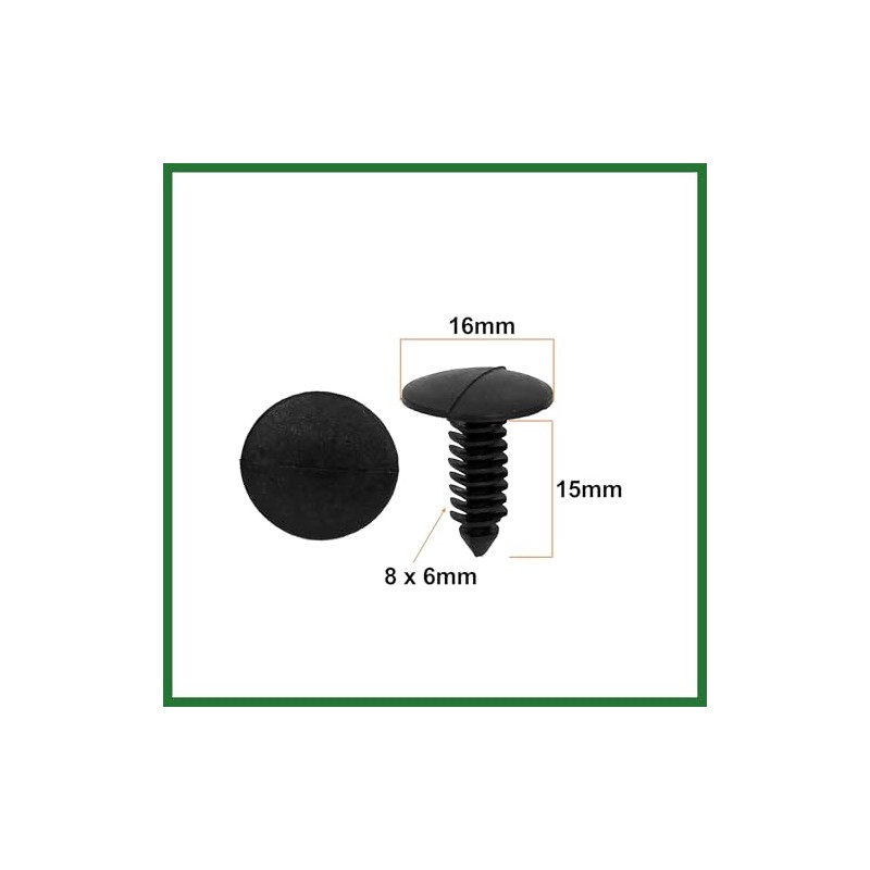 Motoforti 8mm x 6mm Hole Plastic Car Fender Tree Clips