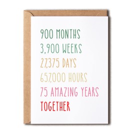 75Th Anniversary Card - Funny 75 Years Wedding Anniversary Card - Funny Wedding Anniversary Card - 75Th Anniversary Card For Him Her