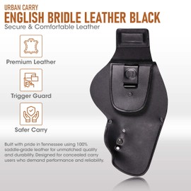 Urban Carry LockLeather G3 Cadet Holster Made of English Bridle Leather | Secure & Comfortable Leather/Polymer Hybrid Design for Optimal Concealment