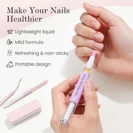 Lápiz Eliminador de Cutículas 2 en 1, Lápiz Empujador de Aceite para Cutículas de Cerámica, Ideal para Pieles Levantadas, Uñas Secas y Dañadas, Herramienta de Cuidado de Uñas para Reparar, Nutrir, Hidratar y Dar Brillo (2PCS)
