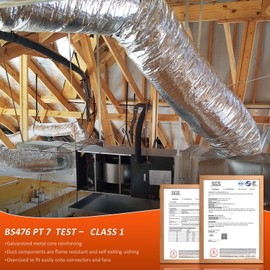 Cuchiilo Insulated Flexible Duct R8,HVAC Insulated Flex Ducting 6'' X 25,Silver Jacket-R8 Ductwork,Heating and Air Conditioning (HVAC) Systems