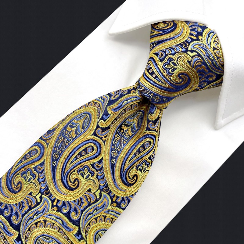 Shlax & Wing Fashion Classic Men's Extra Long Yellow Paisley