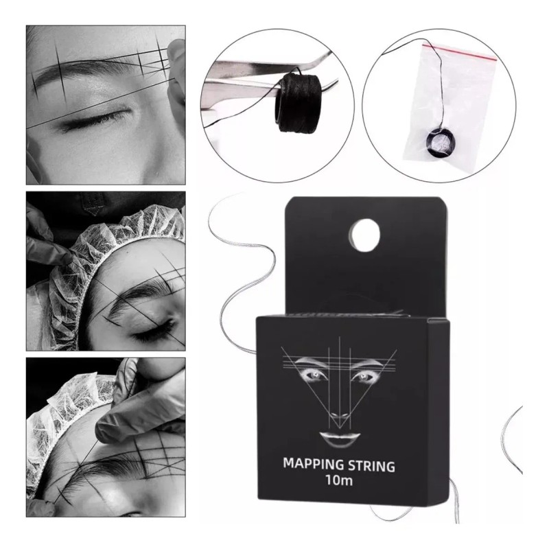 Kit Regla Vernier Hilo Entintado Cejas Plantillas Cepillo F