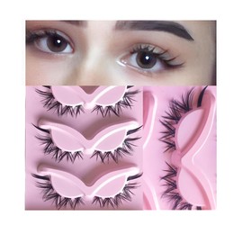 SIVZUMO 10 Paare Falsche Wimpern Manga Lashes Natürlicher Look Künstliche Wimpern Anime Fake Lashes Kurz manga lashes cluster Cosplay Lashes Faux Mink Spiky Wispy False Eyelashes Wimpern