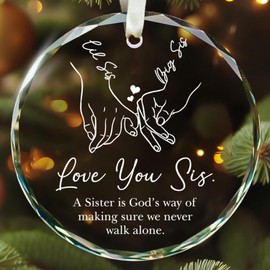 Sister Ornament - Sister Christmas Ornament 2024 - Sister Gifts for Christmas - Sister Gifts from Sister, Brother - Sister Gifts from Sisters Christmas - Sister Christmas Ornament 2024, Glass Ornament