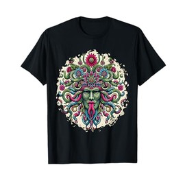 Floral Medusa Costume Snake Head Ancient Greek T-Shirt