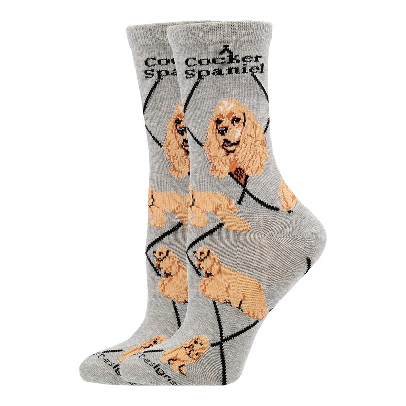 WHD Cocker Spaniel Socks (Gray, Medium)