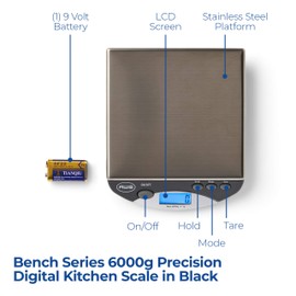 American Weigh Scales AMW13-BK AMW-13 Digital Postal/Kitchen Scale, 13 lb./6 kg, Black