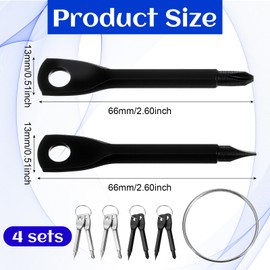 Tyqour 4 Set (8Pcs) Portable Multifunction Keychain Screwdriver Mini Key Shape Travel Kits Outdoor EDC Screwdriver Tool with Key Ring Multitool Flathead Phillips Outdoor Cool Gadgets for Men