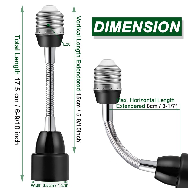 3 Prong Outlet Light Socket Adapter,Light Bulb to Outlet Socket