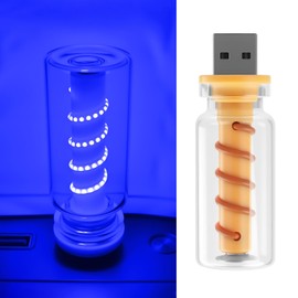 USB Light for Car, Touch Dimmable Retro Interior Lamp LED Ambient Lighting, Portable Mini Glass Bottle LED Bulb Night Light for Vehicle Bedroom Hallway Camping Holiday Decoration (Blue)