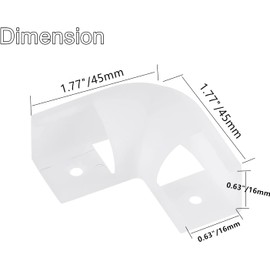 YI LIGHTING - 90 Degree Corner Connectors for V Shape LED Aluminum Channel System 16x16mm with Angle Turning Solution (Pack of 20)