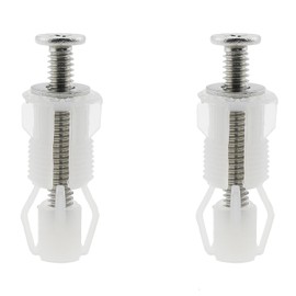 ZZHXSM 2PCS Toilet Blind Hole Fitting Toilet Seat Fixing Toilet Seat Fixing Bolt Rising Plug White Toilet Seat Hinge Screw Suitable for Toilet Seat Blind Hole Fixing Kit