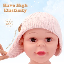 POXIMI Baby Boy Winter Hat Toddler Warm Beanie Girl Knit Hats with Earflap Kid Cute Earmuffs Pink