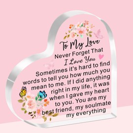 SDOFY Valentines Acrylic Block Gifts for Girlfriend Wife I Love You Gifts for Her Girlfriend Birthday Christmas Anniversary Plaque Presents for Her