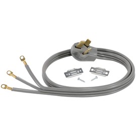 Certified Appliance Accessories 50-Amp Appliance Power Cord, 3 Prong Range Cord, 3 Wires with Eyelet Connectors, 5 Feet, Copper Wire