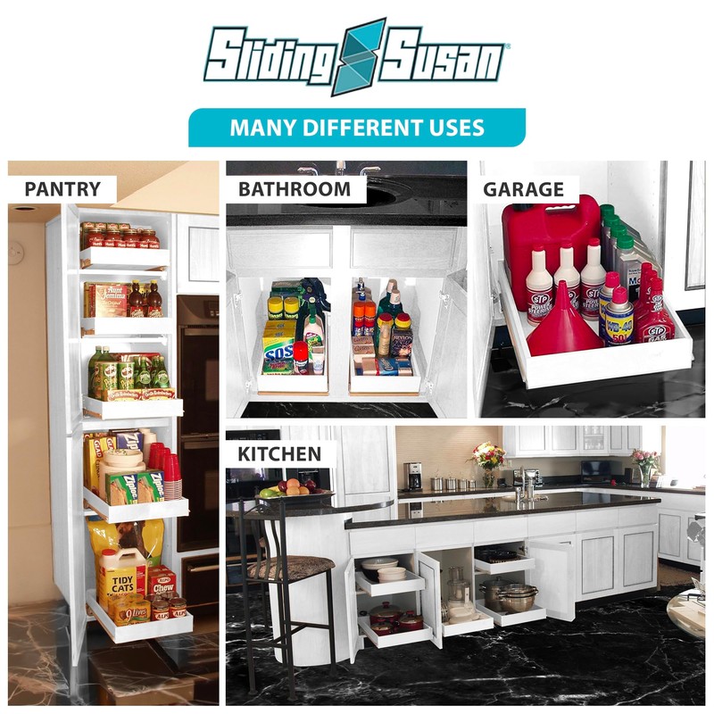 SlidingSusan Pull Out Drawer Organizer for Cabinets, Gliding Soft Close