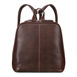 STILORD 'Calla' Leather Backpack Women's Small Elegant Backpack Women City Daypack Backpack Modern Leather Bag Small Daypack 10-11 Inch Tablet Backpack Genuine Leather, Bourbon - Brown