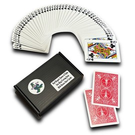 Ted's Sterling Magic Bicycle One Way Force Deck Trick Kit with Bonus Short Cards, Red Back Clubs (Queen)