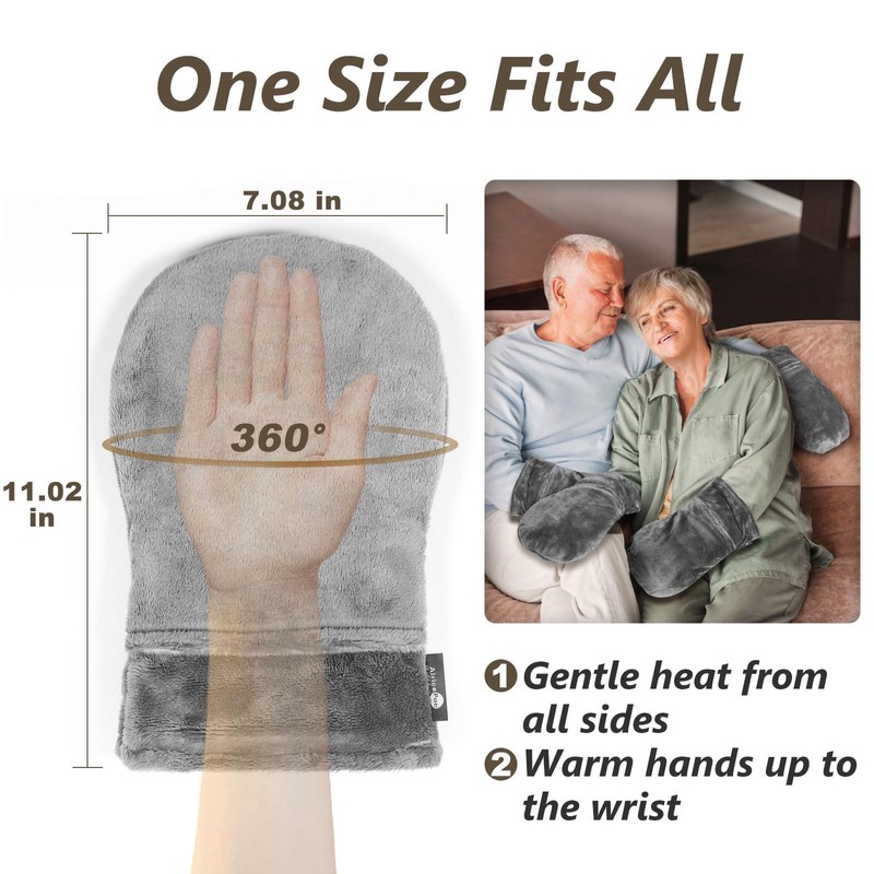 AiricePac Heated Mitts for Arthritis, Microwavable Hand Warmer for Women