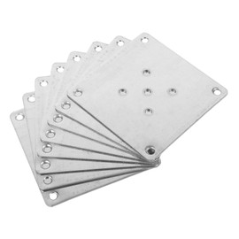 WHAMVOX 8Pcs Flat Metal Mounting Plates for Furniture Legs 5-Hole Zinc Plating Connectors for Easy Installation and Wobbly Furniture Fix