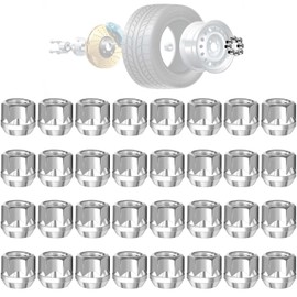 9/16-18 Open End Lug Nuts,32pcs Silver Wheel Lug Nuts with zinc Surface, Length of 21mm Fit for 2002-2010 Dodge Ram 1500 2500 3500, 2004-2009 Durango, 2005-2011 Dakota and More aftermarket Wheels.