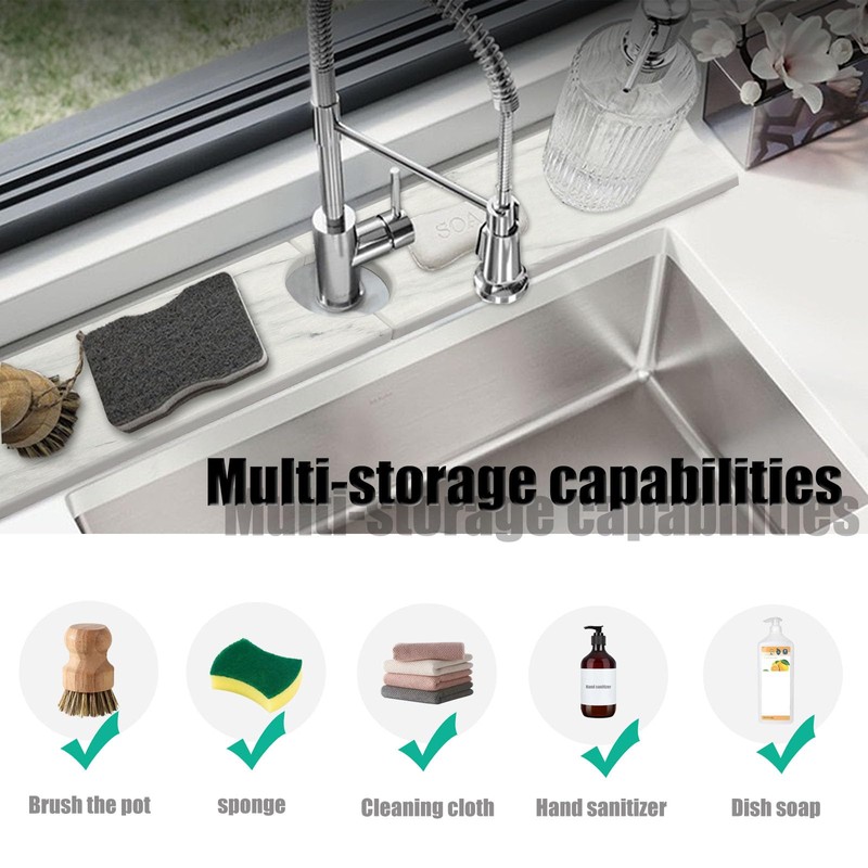 STARGAZ Faucet Mat for Kitchen Sink, Stone Sink Splash Guard,