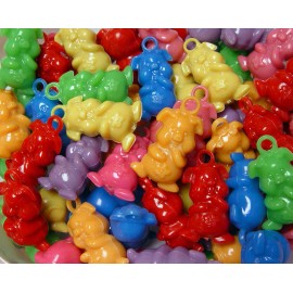 JOLLY STORE Crafts® Piggy Bubblegum Charms Pendants Beads 25pc Multi Colors fun kids crafts