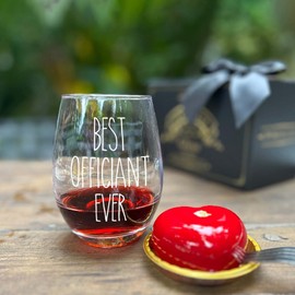 Pokolllee Wedding Officiant Wine Glass, Wedding Registry Wine Glass Best Officiant Ever Gifts from Couple, Bride Groom Thank You Wine Glass, Wedding Officiant Gift, Officiant Gifts for Wedding Day