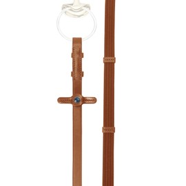 Stübben Belt Reins Narrow with 5 Leather Bars and Bridle Hooks - Redwood - Silver - VB/WB (140 cm)