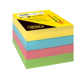 Idena 11199 Notepad, 9 x 9 cm, 700 Sheets Glued, Notepad Made of 75 g/m² FSC Mix Paper in 4 Colours, Sustainable Notes