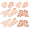 CCCYMM 10 Pcs Wooden Train Track Set, Curved Switch Track